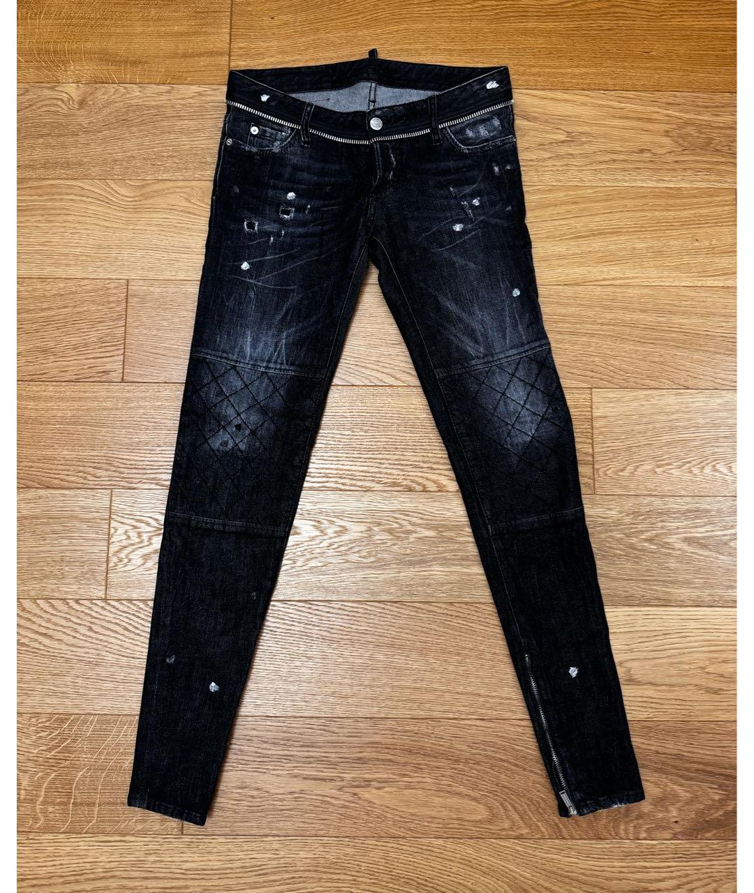 DSQUARED2 Черные хлопковые джинсы слим, фото 9
