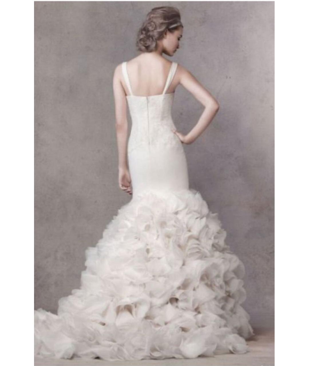 VERA WANG Белое шелковое свадебное платье, фото 2