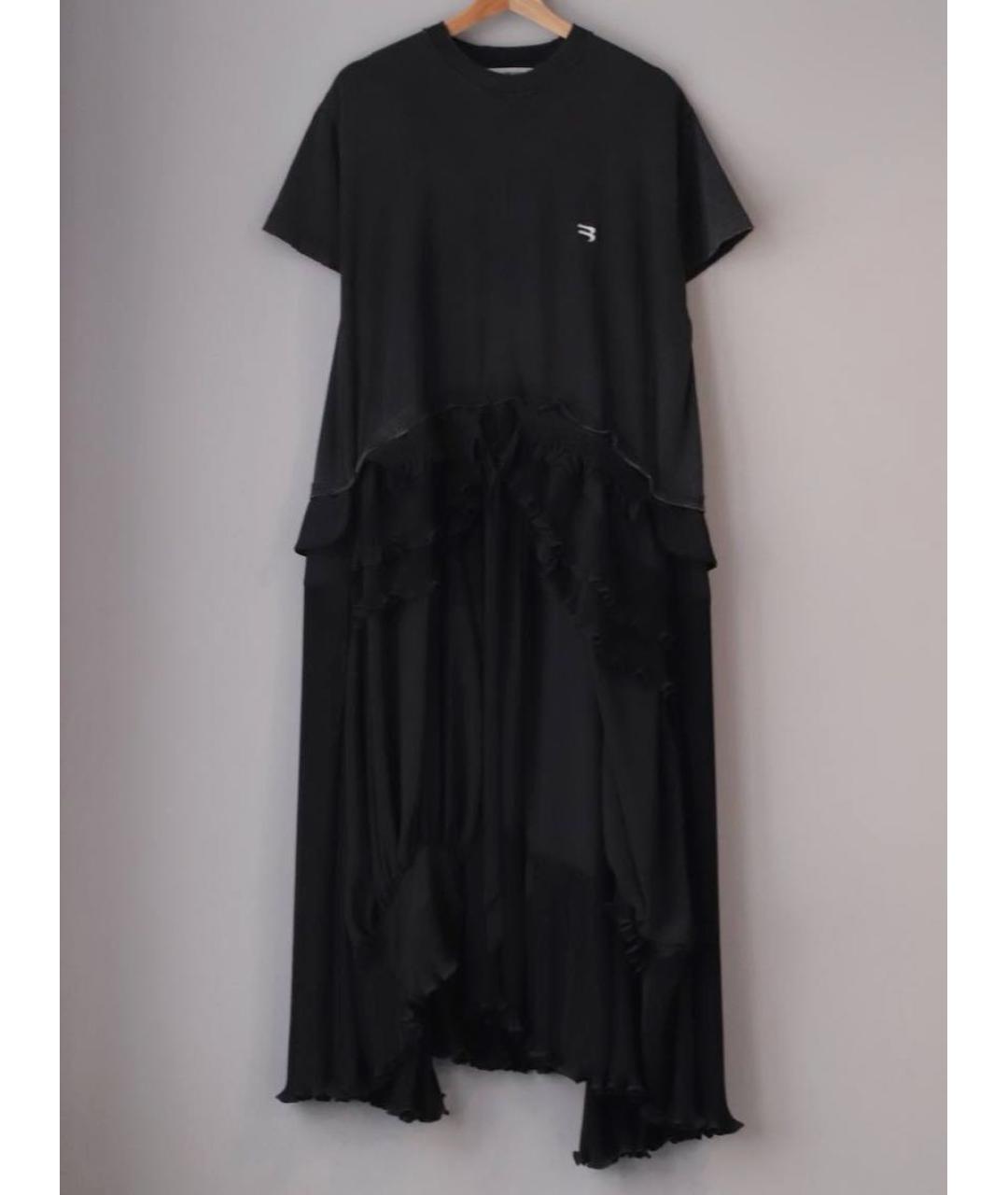 BALENCIAGA Черное хлопковое повседневное платье, фото 7