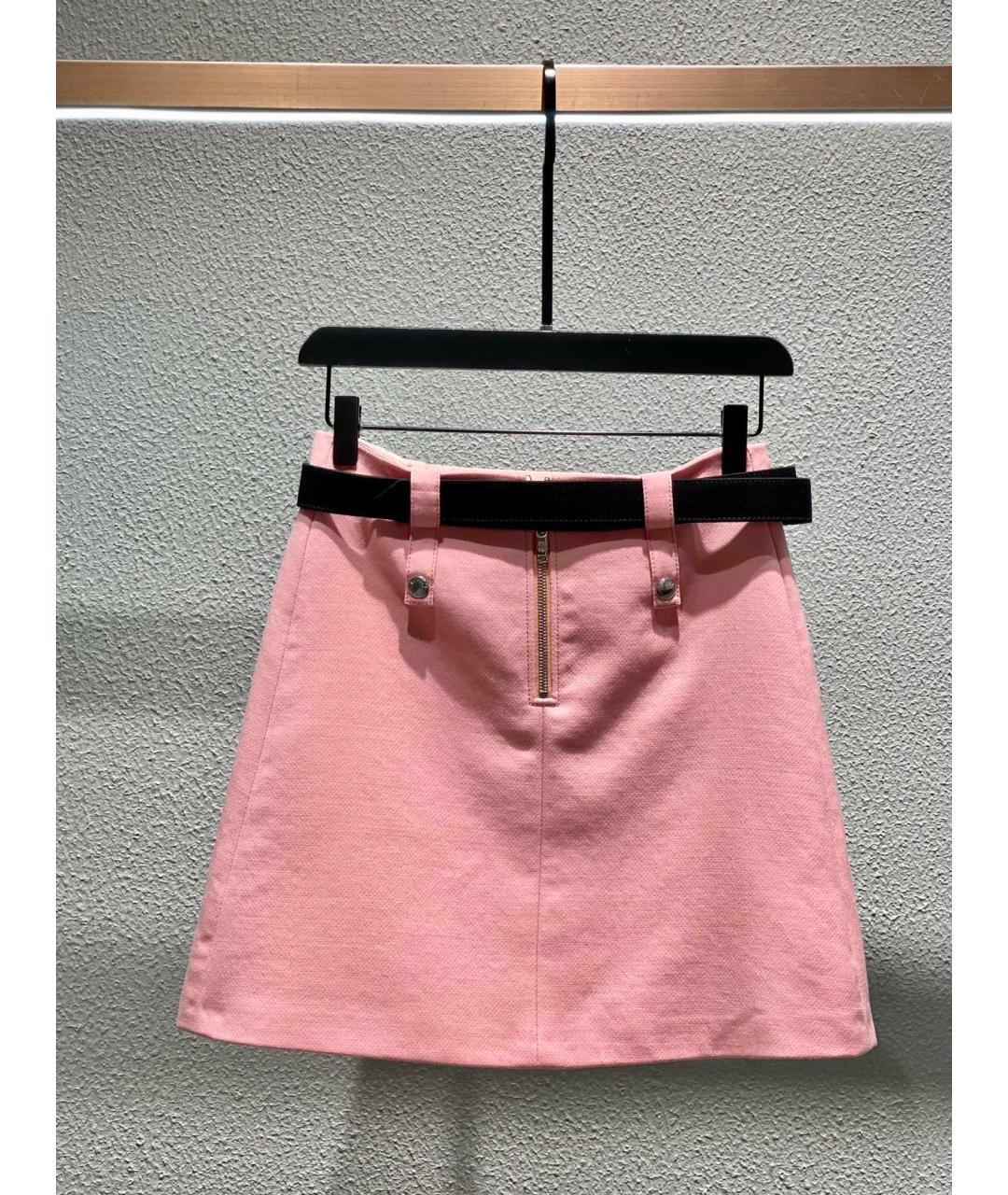 LOUIS VUITTON Розовая деним юбка мини, фото 3