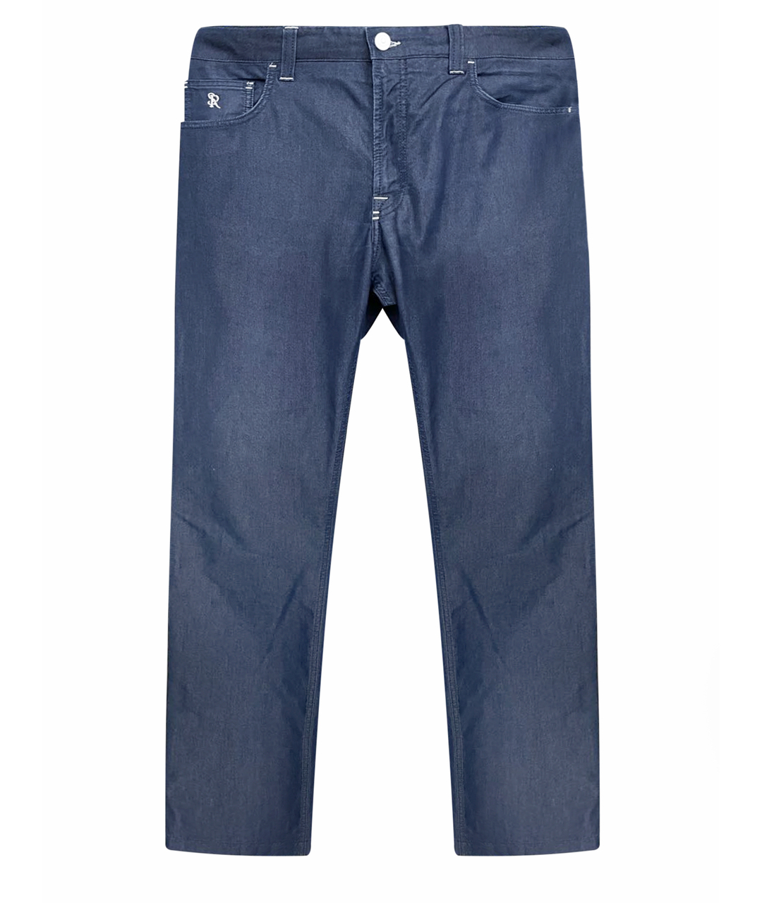 STEFANO RICCI Синие хлопко-полиэстеровые прямые джинсы, фото 1