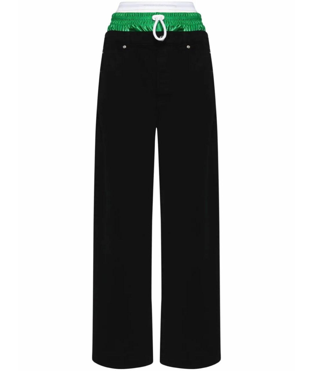 ALEXANDER WANG Черные хлопко-полиэстеровые прямые джинсы, фото 1