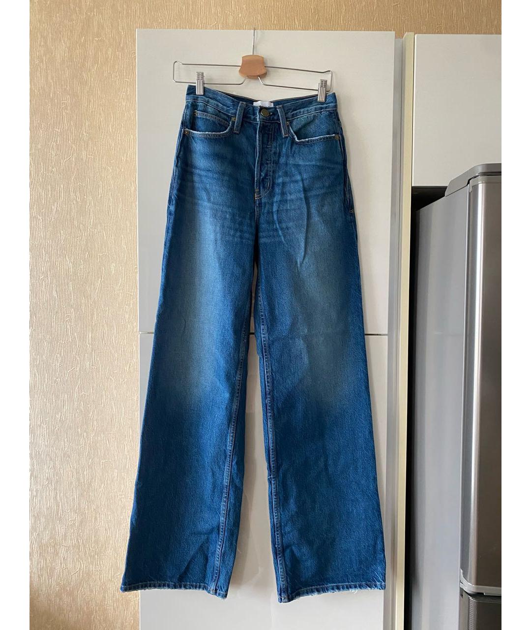 FRAME Синие хлопковые джинсы клеш, фото 9