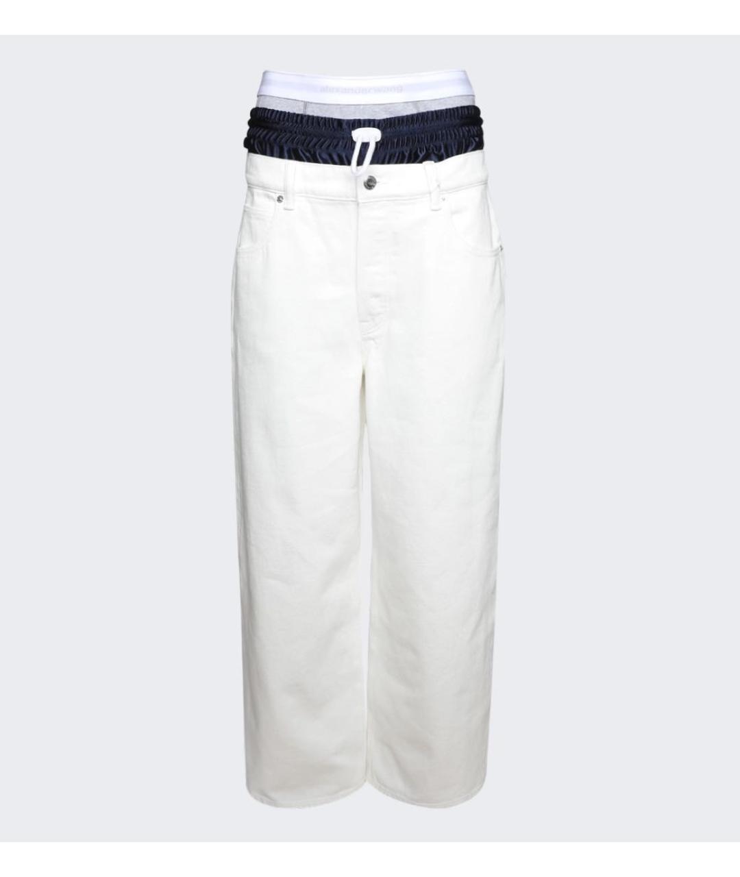 ALEXANDER WANG Белые хлопко-полиэстеровые прямые джинсы, фото 5
