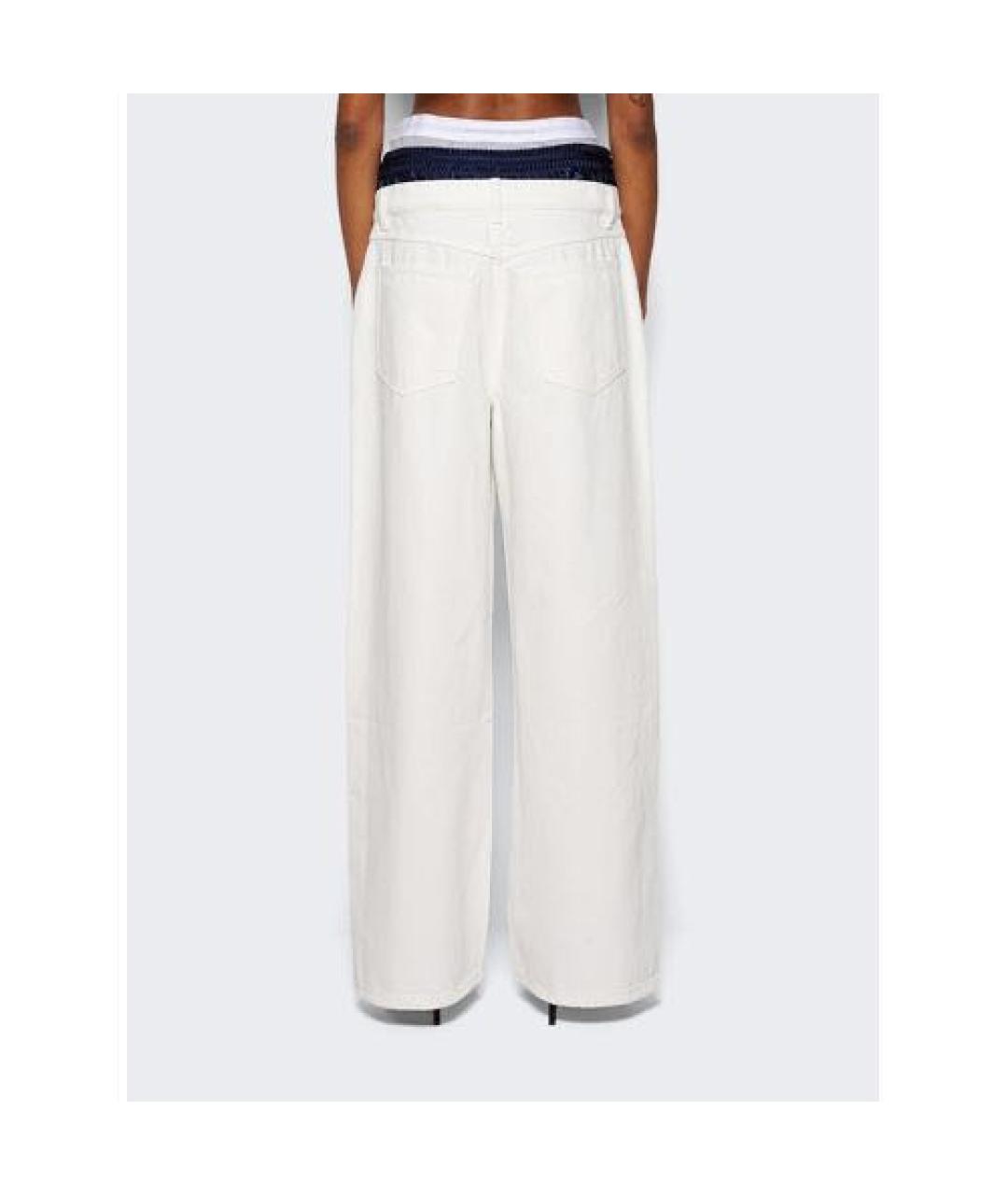 ALEXANDER WANG Белые хлопко-полиэстеровые прямые джинсы, фото 2