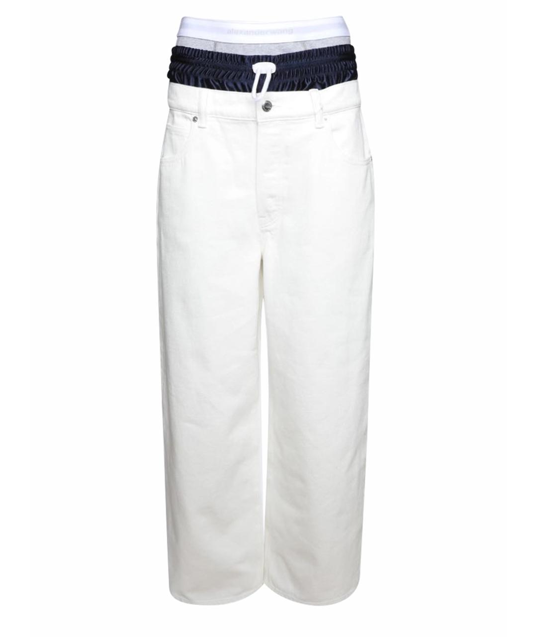 ALEXANDER WANG Белые хлопко-полиэстеровые прямые джинсы, фото 1