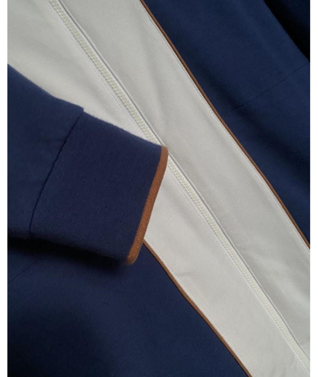 ZZEGNA Синяя хлопковая спортивная куртка, фото 4