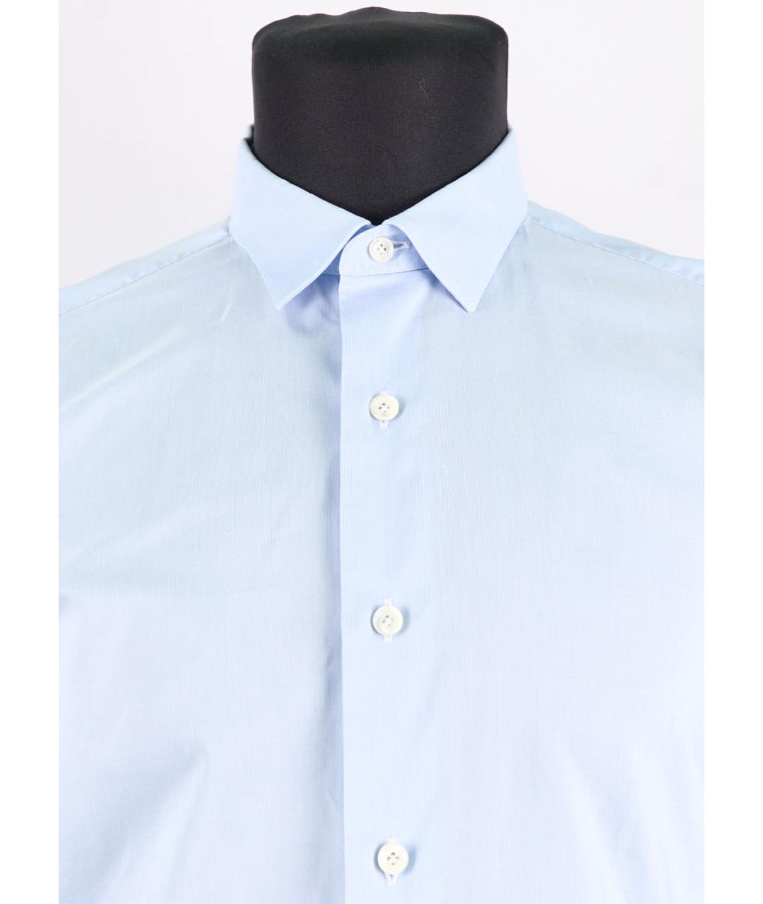 VALENTINO Голубая хлопковая классическая рубашка, фото 4