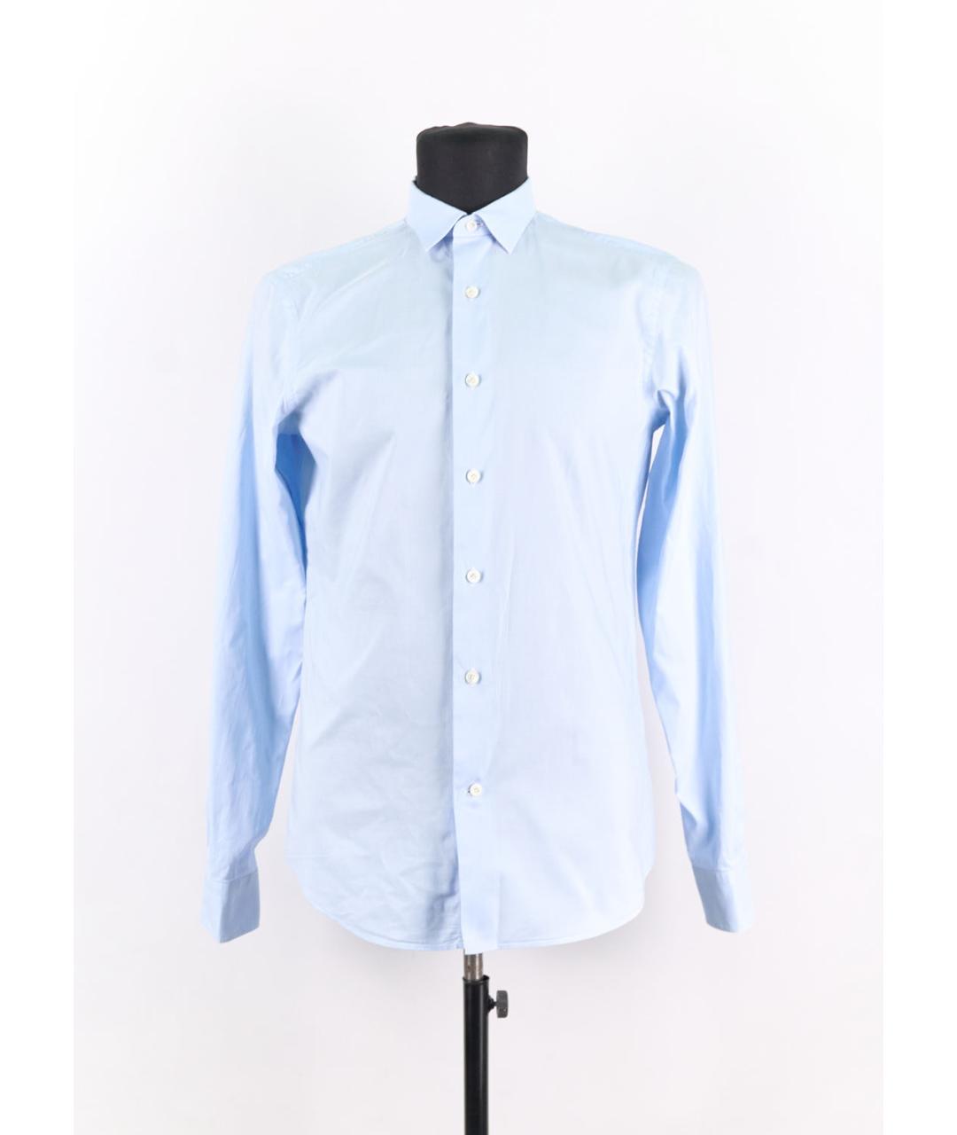 VALENTINO Голубая хлопковая классическая рубашка, фото 5