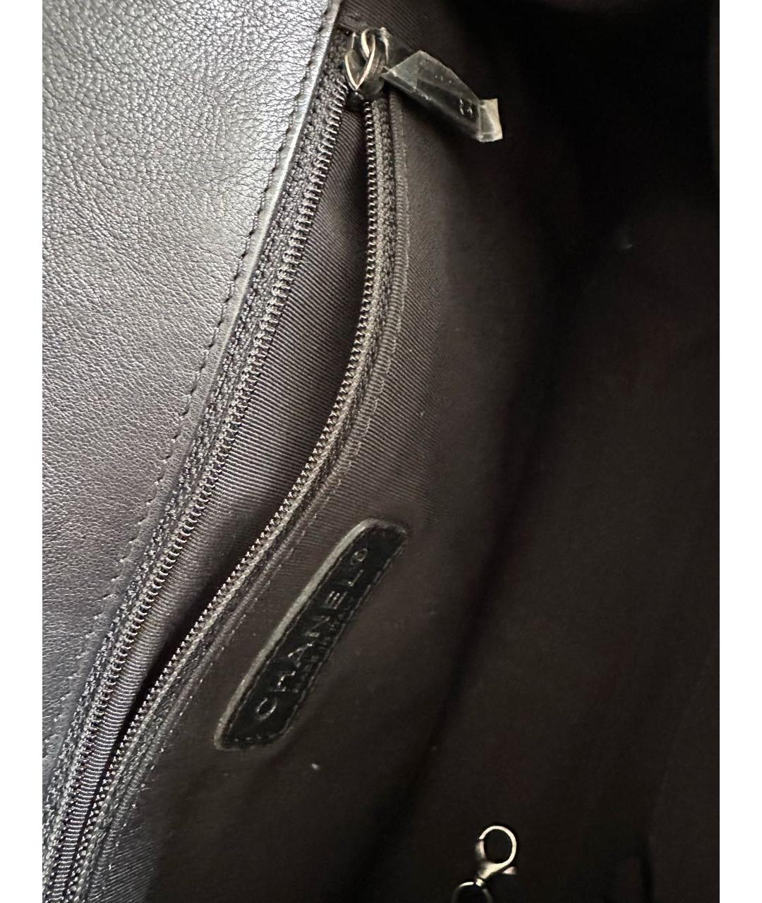 CHANEL PRE-OWNED Черная кожаная сумка через плечо, фото 4
