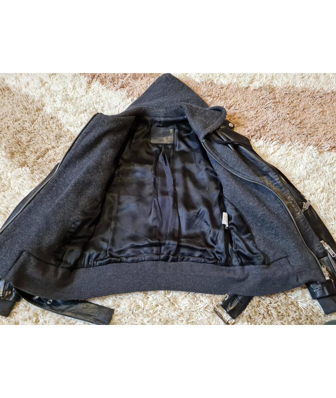 R13 Черная кожаная куртка, фото 5