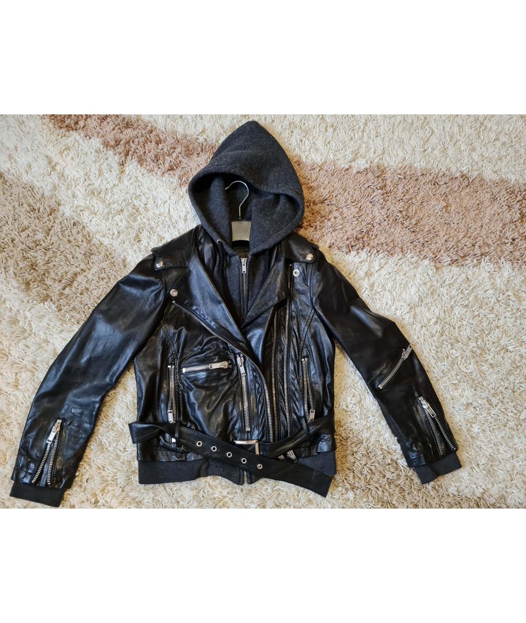 R13 Черная кожаная куртка, фото 2