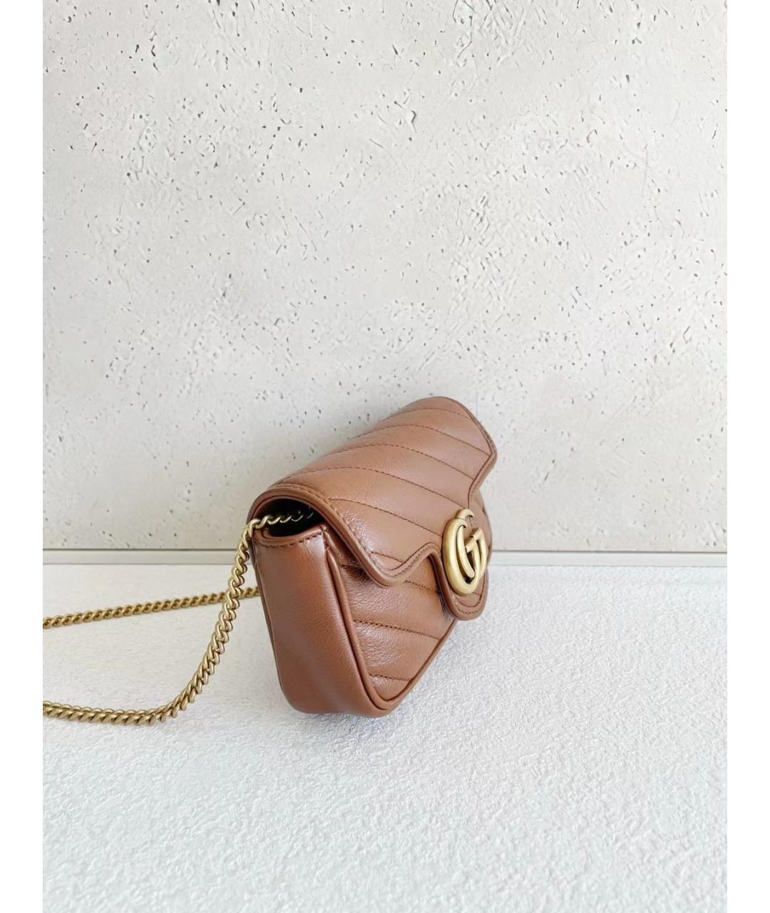 GUCCI Коричневая кожаная сумка через плечо, фото 4