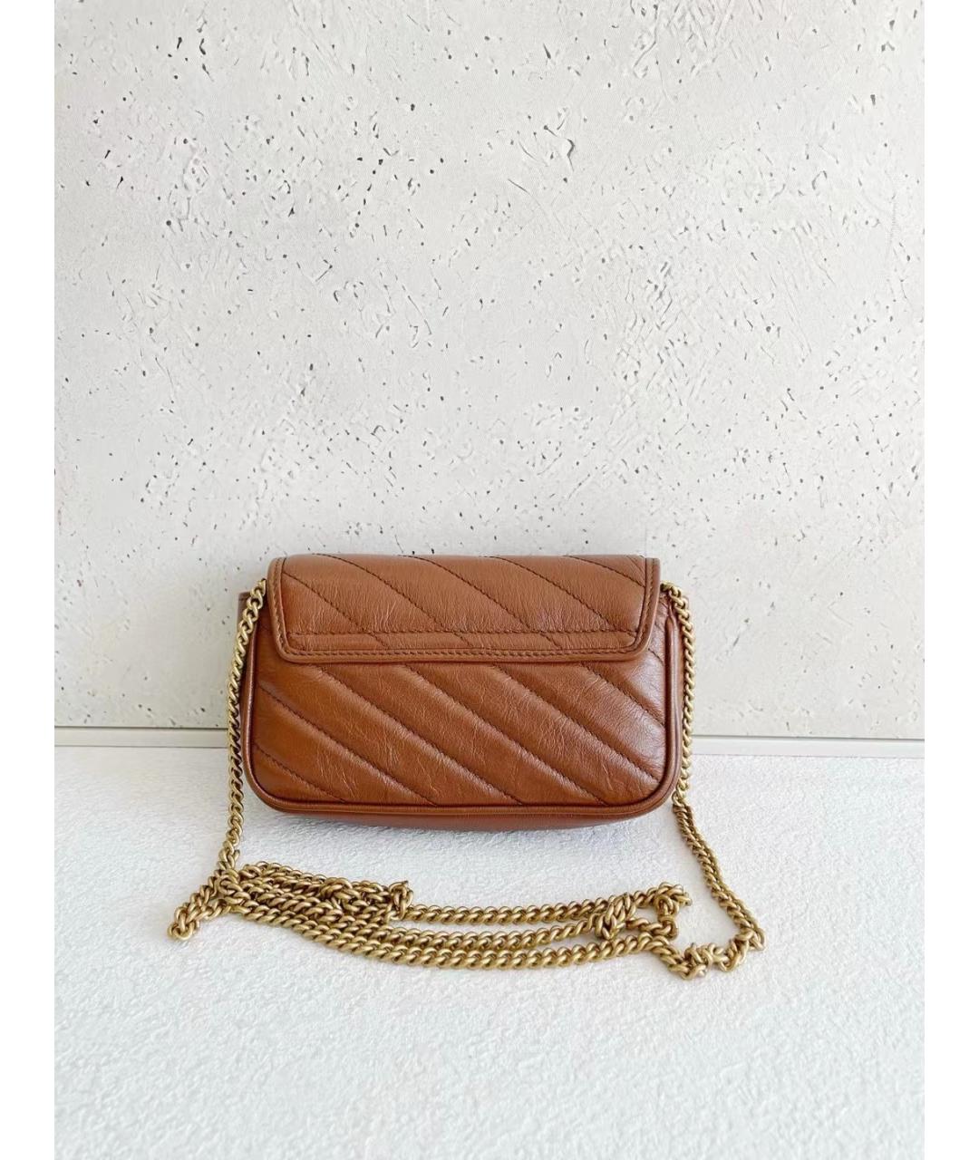 GUCCI Коричневая кожаная сумка через плечо, фото 2