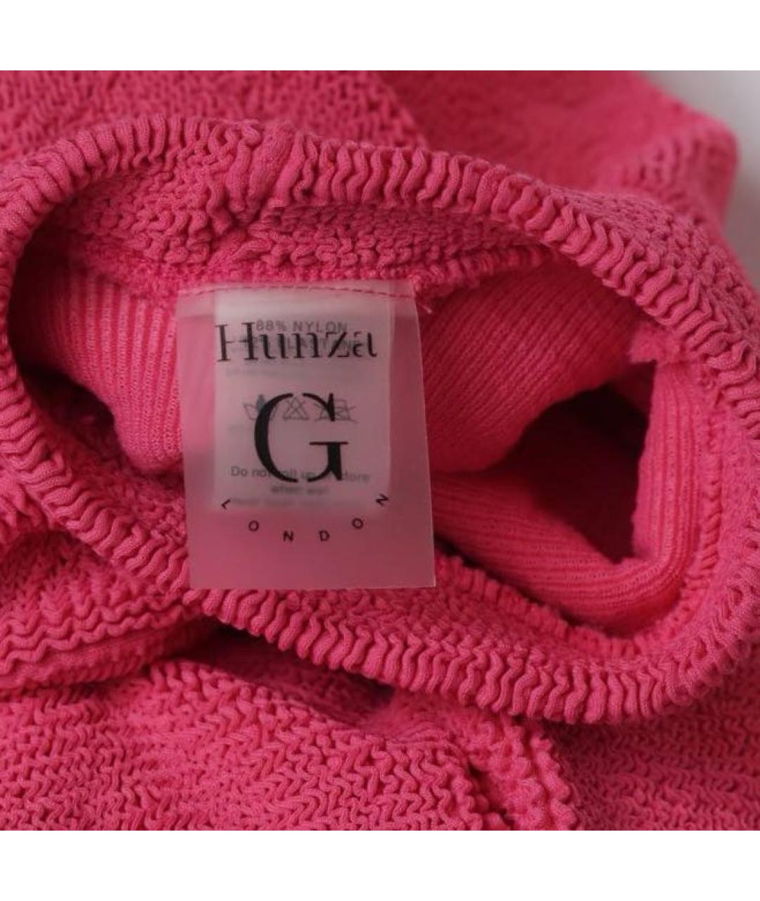 HUNZA G Розовое синтетическое повседневное платье, фото 3
