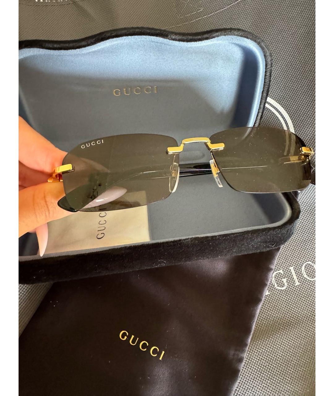 GUCCI Золотые солнцезащитные очки, фото 5