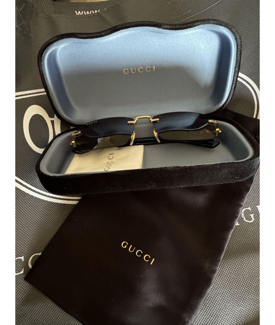 GUCCI Золотые солнцезащитные очки, фото 6