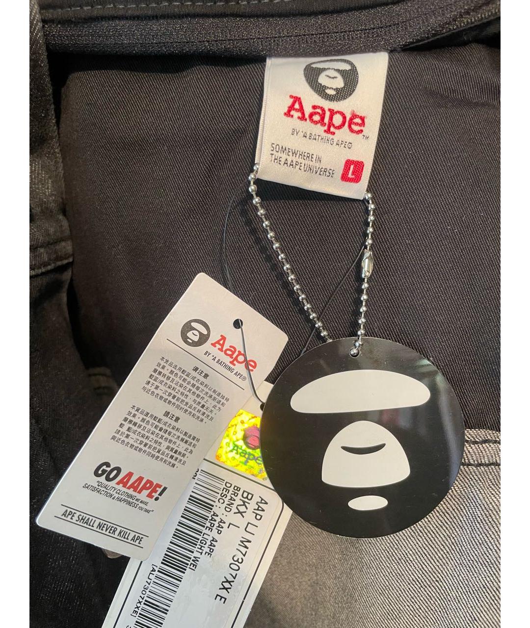 A BATHING APE Черная хлопковая куртка, фото 3