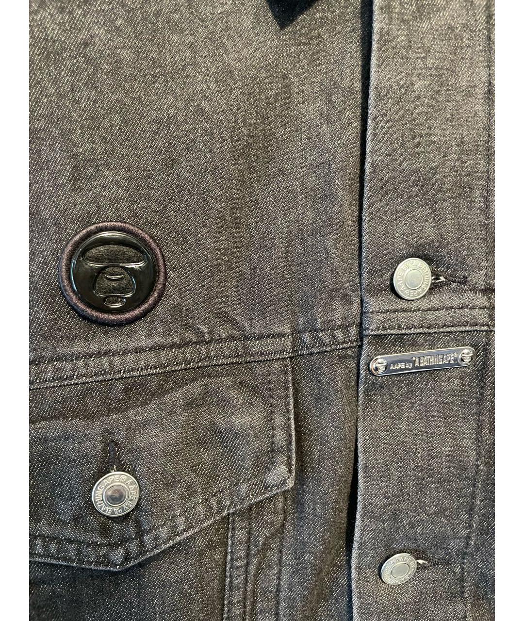 A BATHING APE Черная хлопковая куртка, фото 4