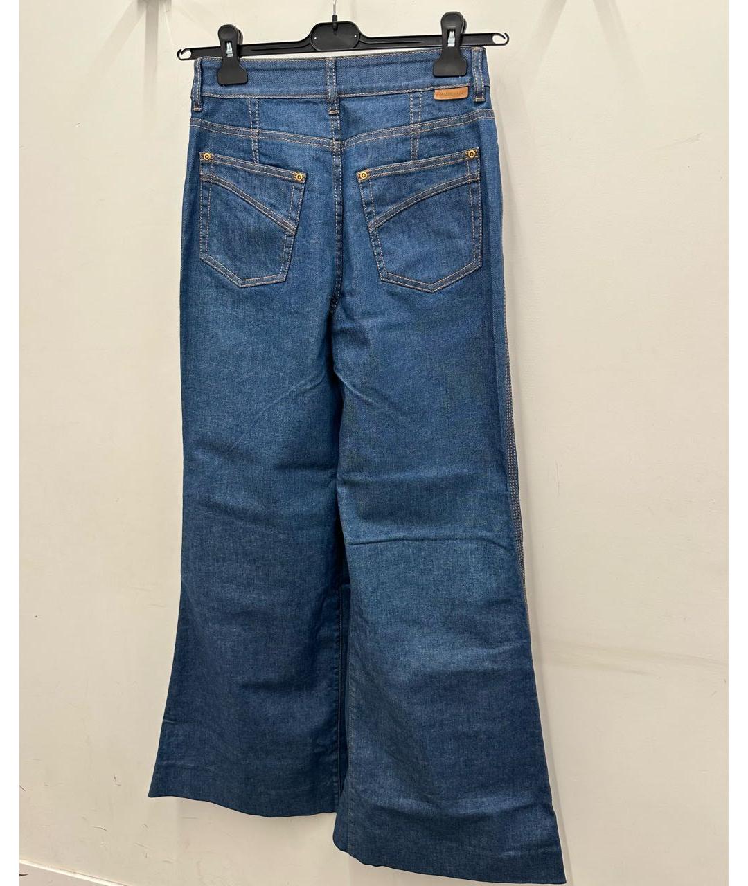 ZIMMERMANN Синие хлопко-эластановые джинсы клеш, фото 6