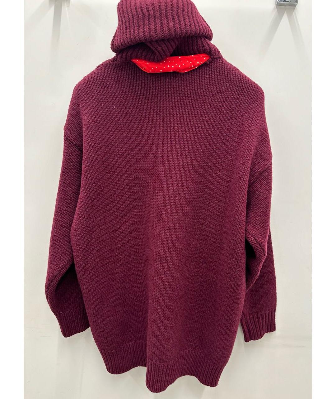 BALENCIAGA Бордовый шерстяной джемпер / свитер, фото 4