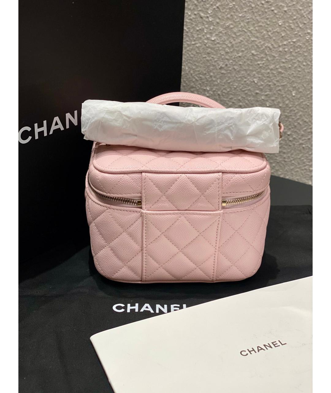CHANEL PRE-OWNED Розовая кожаная сумка через плечо, фото 3