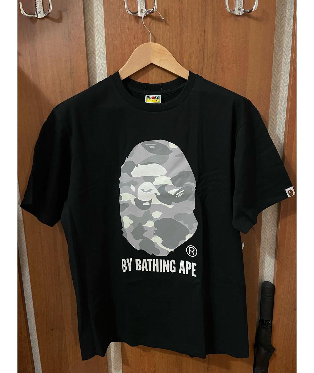 A BATHING APE Черная хлопковая футболка, фото 5