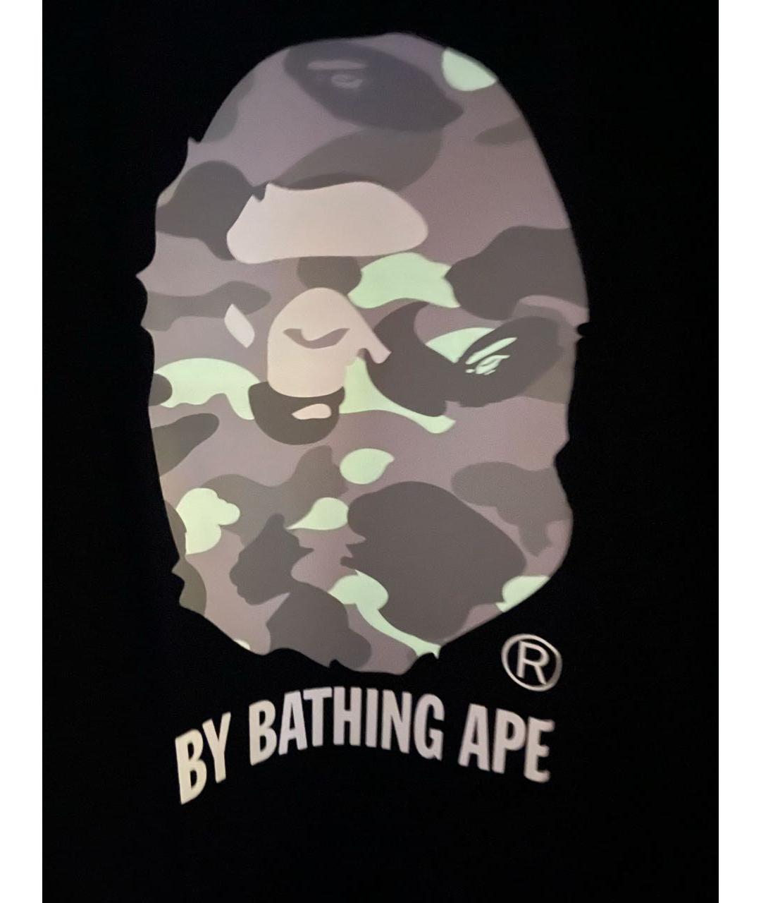 A BATHING APE Черная хлопковая футболка, фото 4