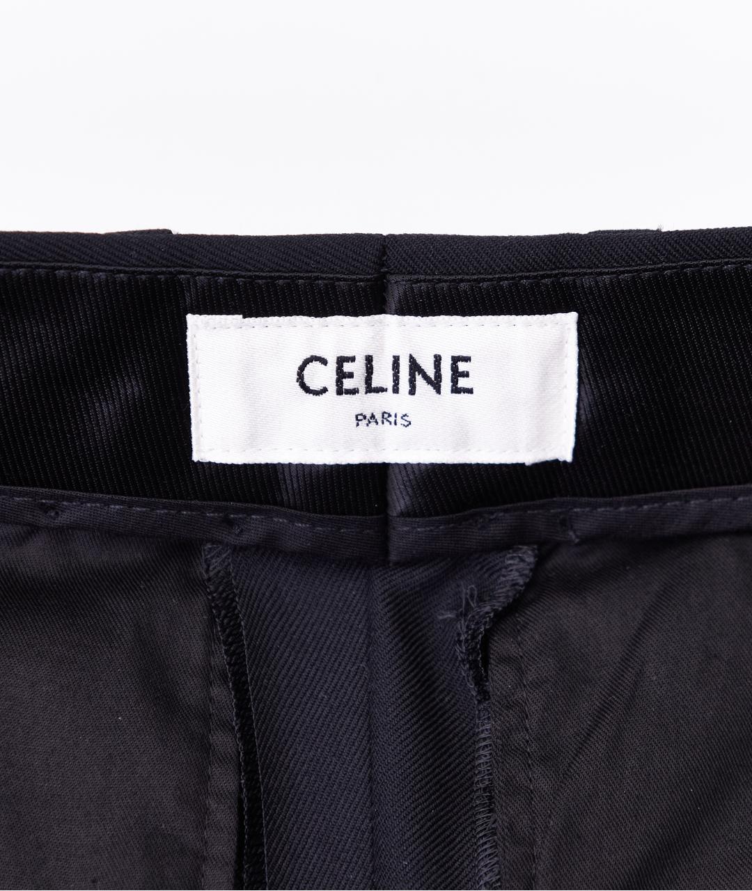 CELINE Черные шерстяные прямые брюки, фото 4