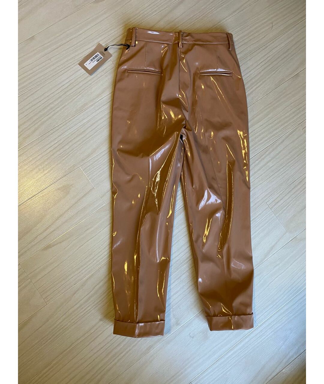 NO. 21 Бежевые полиэстеровые брюки узкие, фото 2
