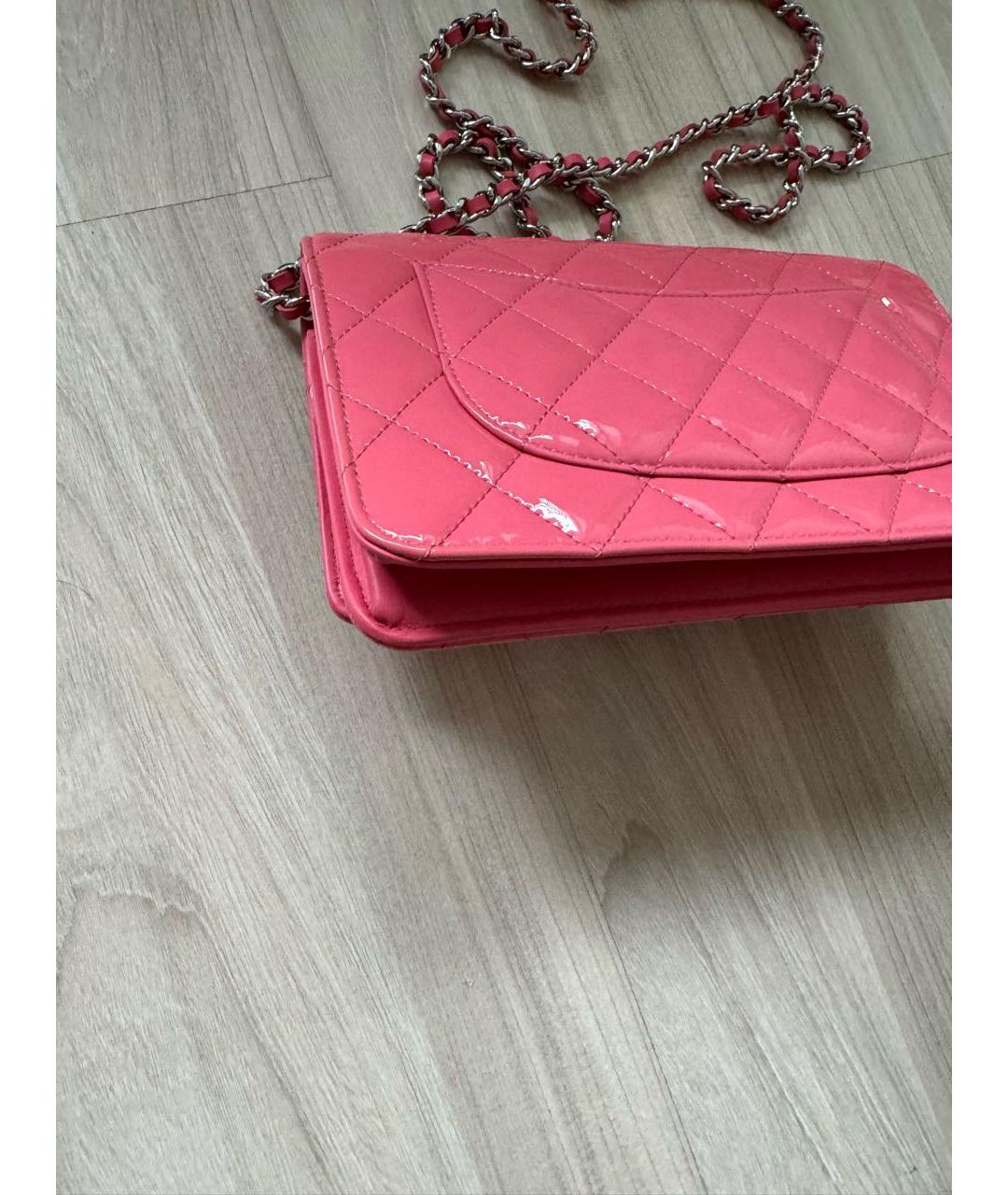 CHANEL PRE-OWNED Розовая сумка через плечо из лакированной кожи, фото 5