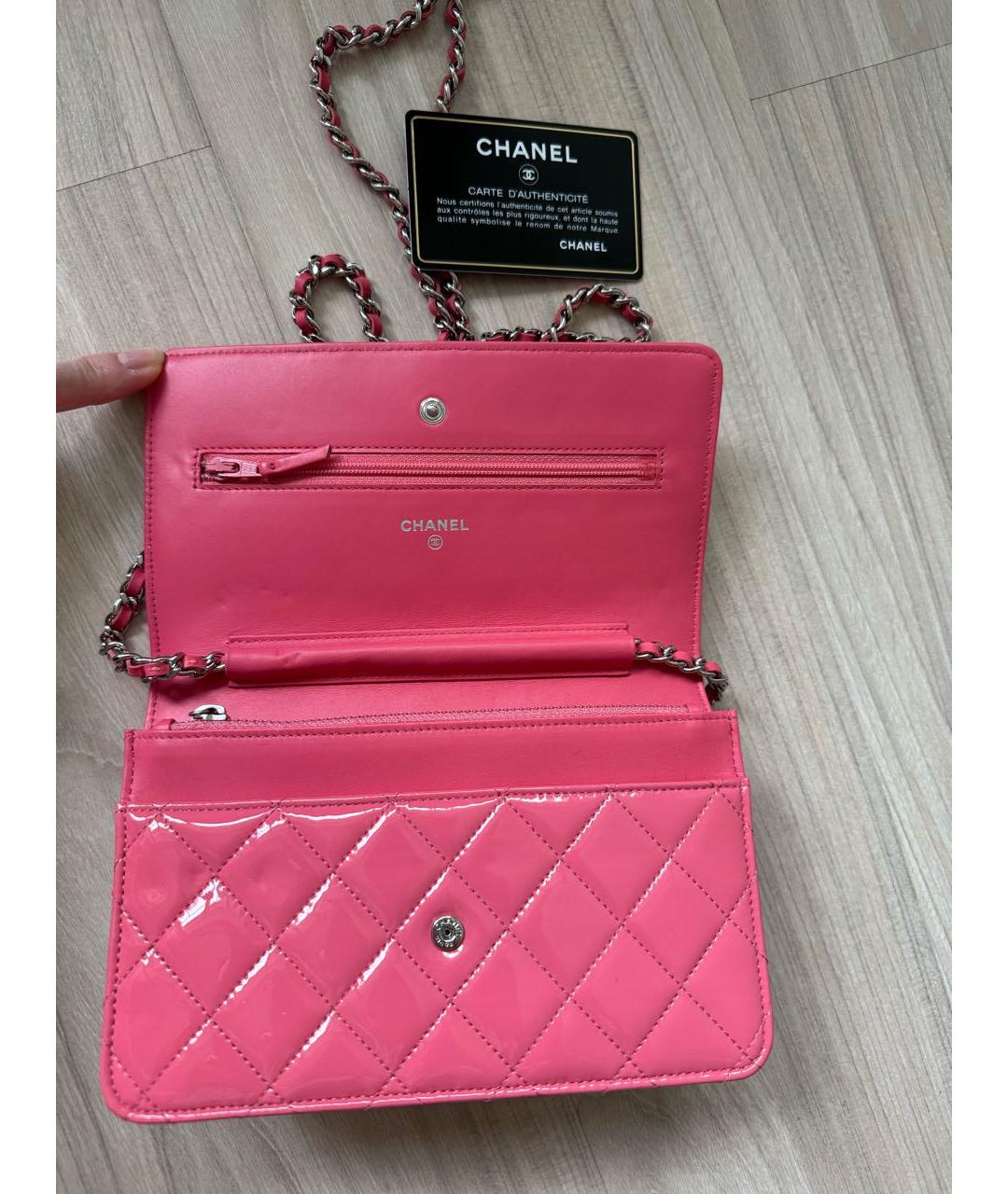 CHANEL PRE-OWNED Розовая сумка через плечо из лакированной кожи, фото 2