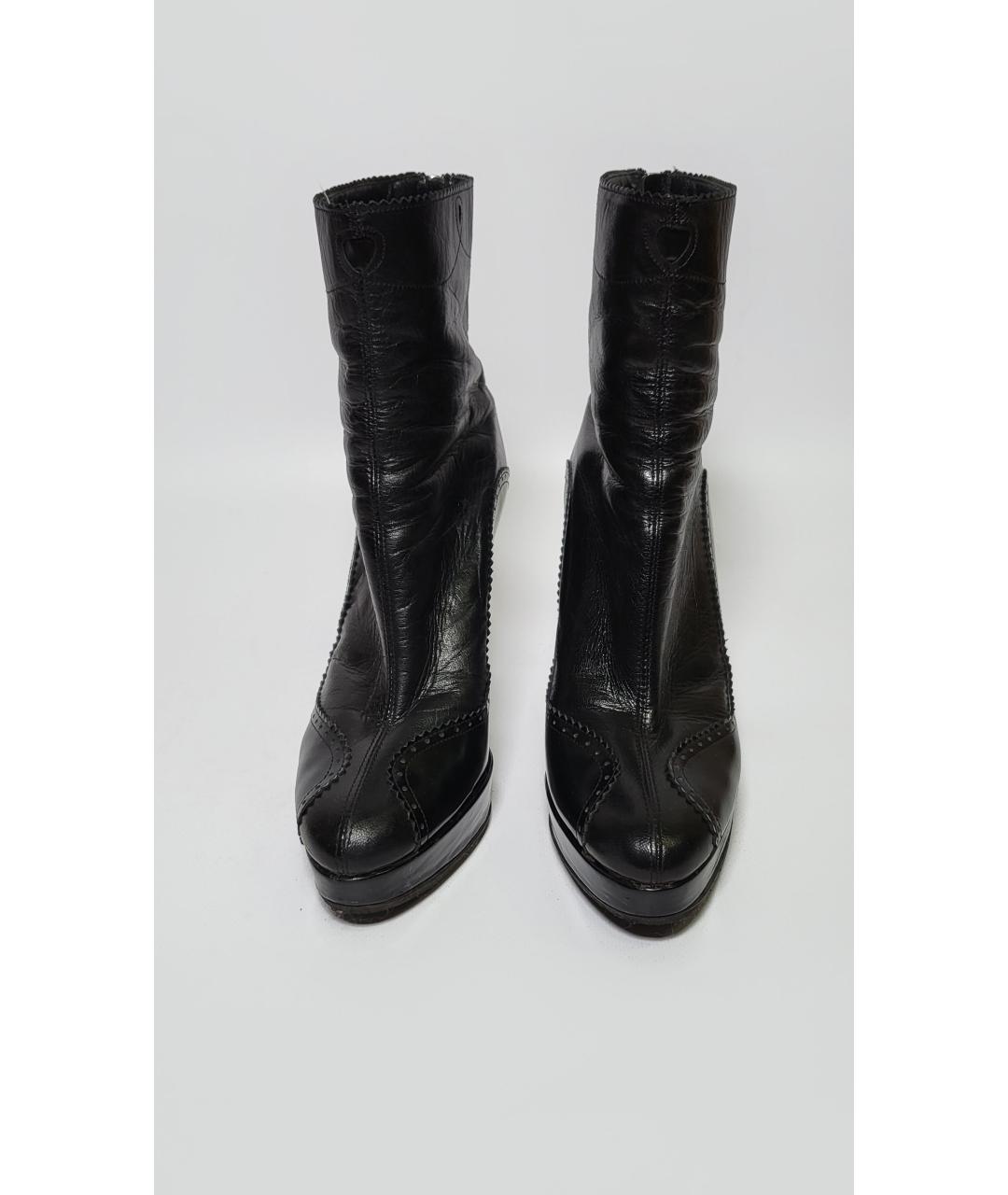 GIANVITO ROSSI Черные кожаные ботильоны, фото 2