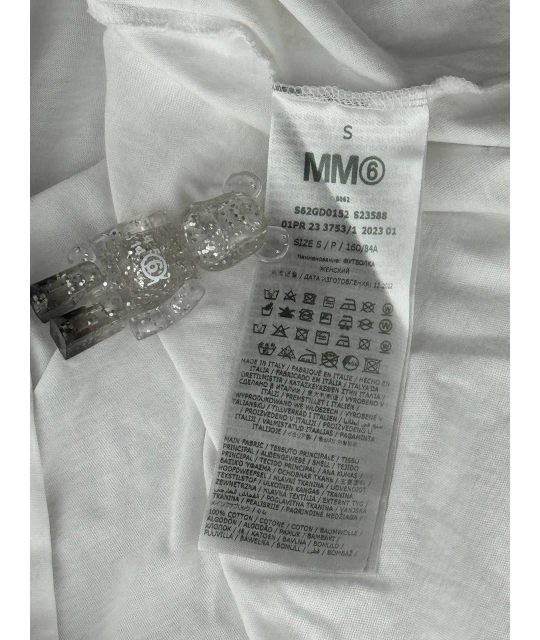 MM6 MAISON MARGIELA Белая хлопковая футболка, фото 5