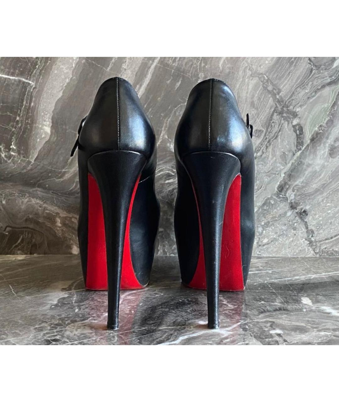 CHRISTIAN LOUBOUTIN Черные кожаные туфли, фото 5