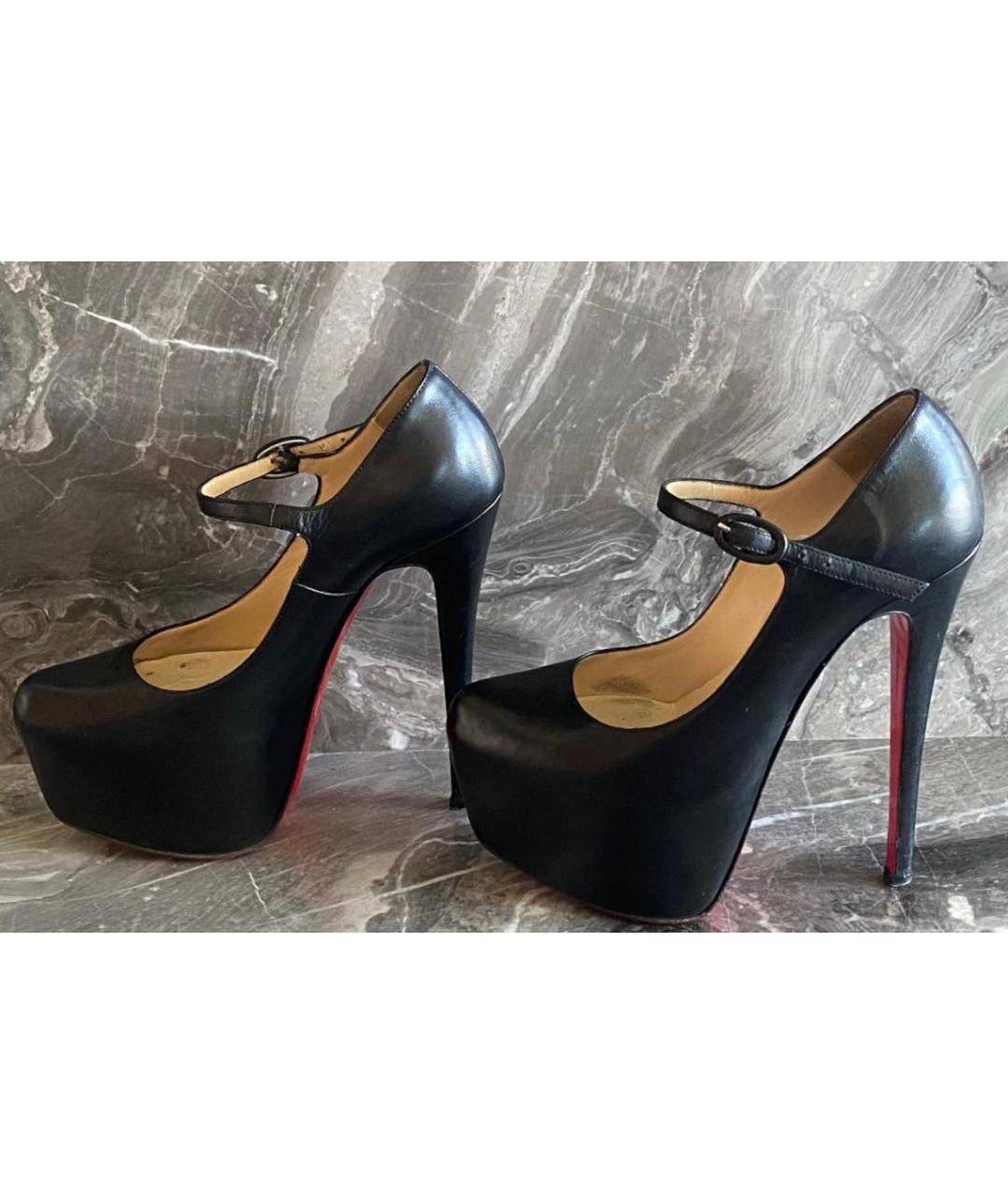 CHRISTIAN LOUBOUTIN Черные кожаные туфли, фото 4