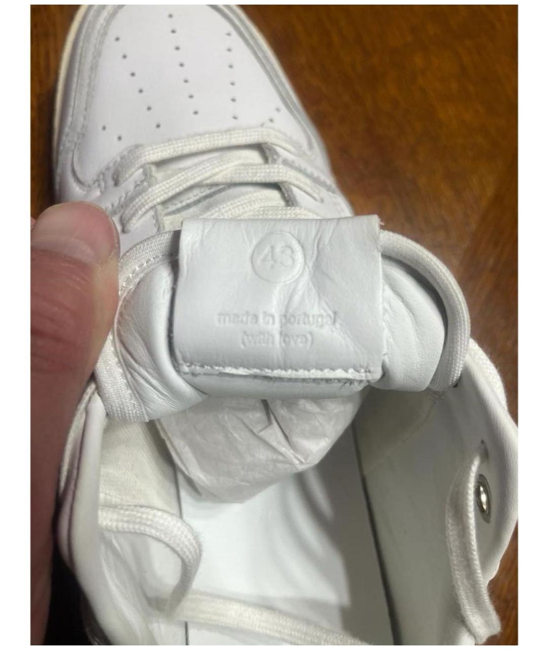 AMI Белые кожаные низкие кроссовки / кеды, фото 3