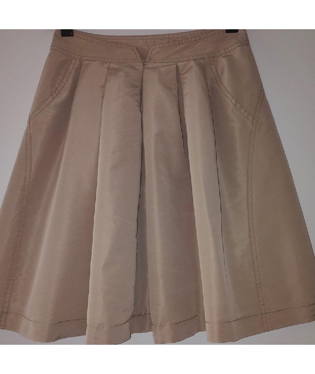 CELINE PRE-OWNED Бежевая шелковая юбка мини, фото 2