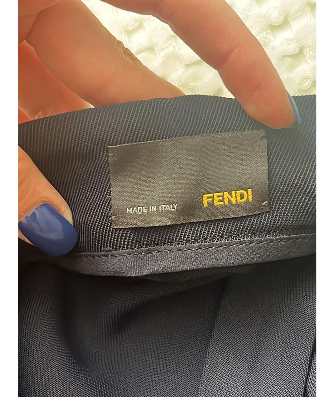 FENDI Темно-синие шорты, фото 3