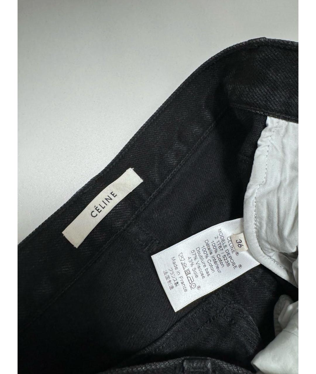 CELINE PRE-OWNED Черные хлопковые прямые джинсы, фото 4