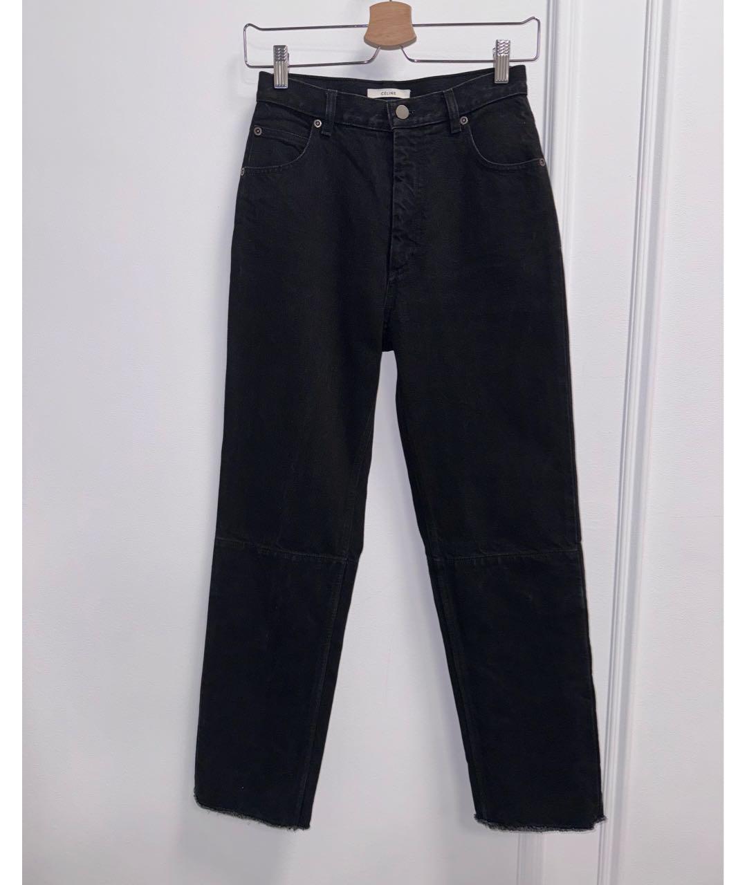 CELINE Черные хлопковые прямые джинсы, фото 5