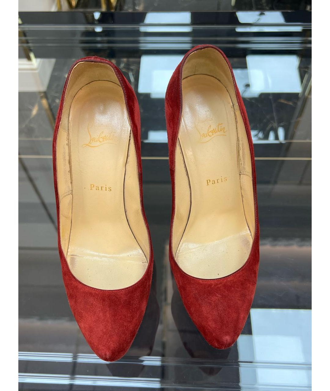 CHRISTIAN LOUBOUTIN Красные замшевые туфли, фото 2