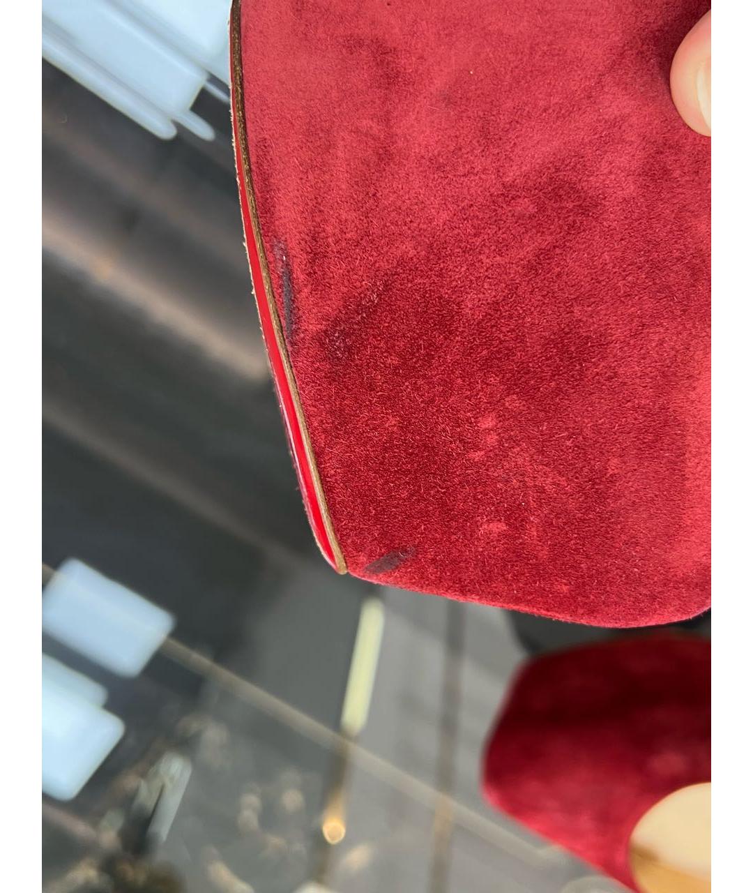 CHRISTIAN LOUBOUTIN Красные замшевые туфли, фото 8