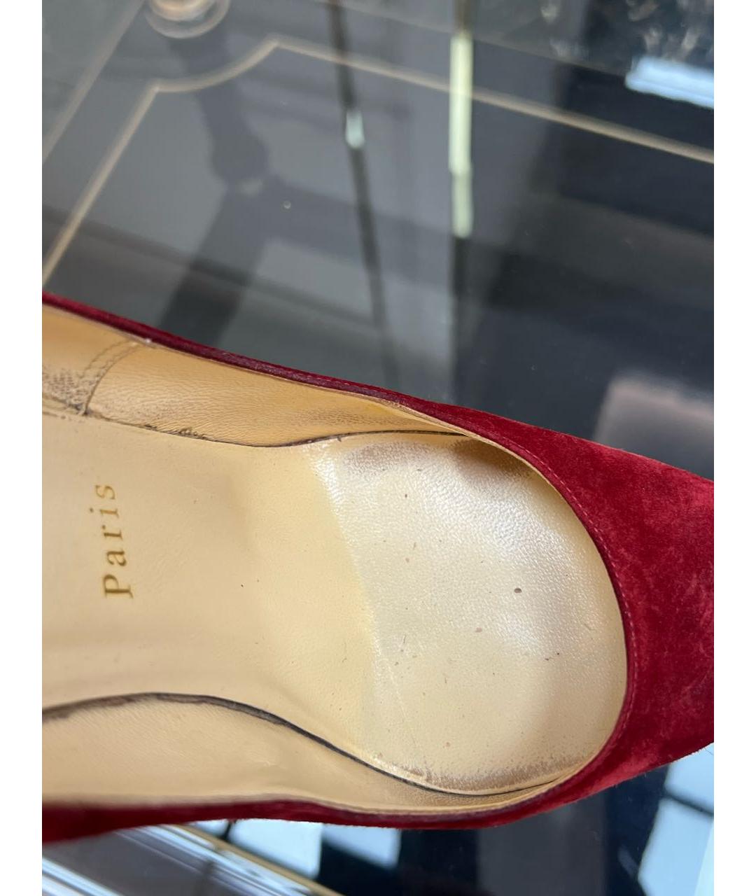 CHRISTIAN LOUBOUTIN Красные замшевые туфли, фото 7