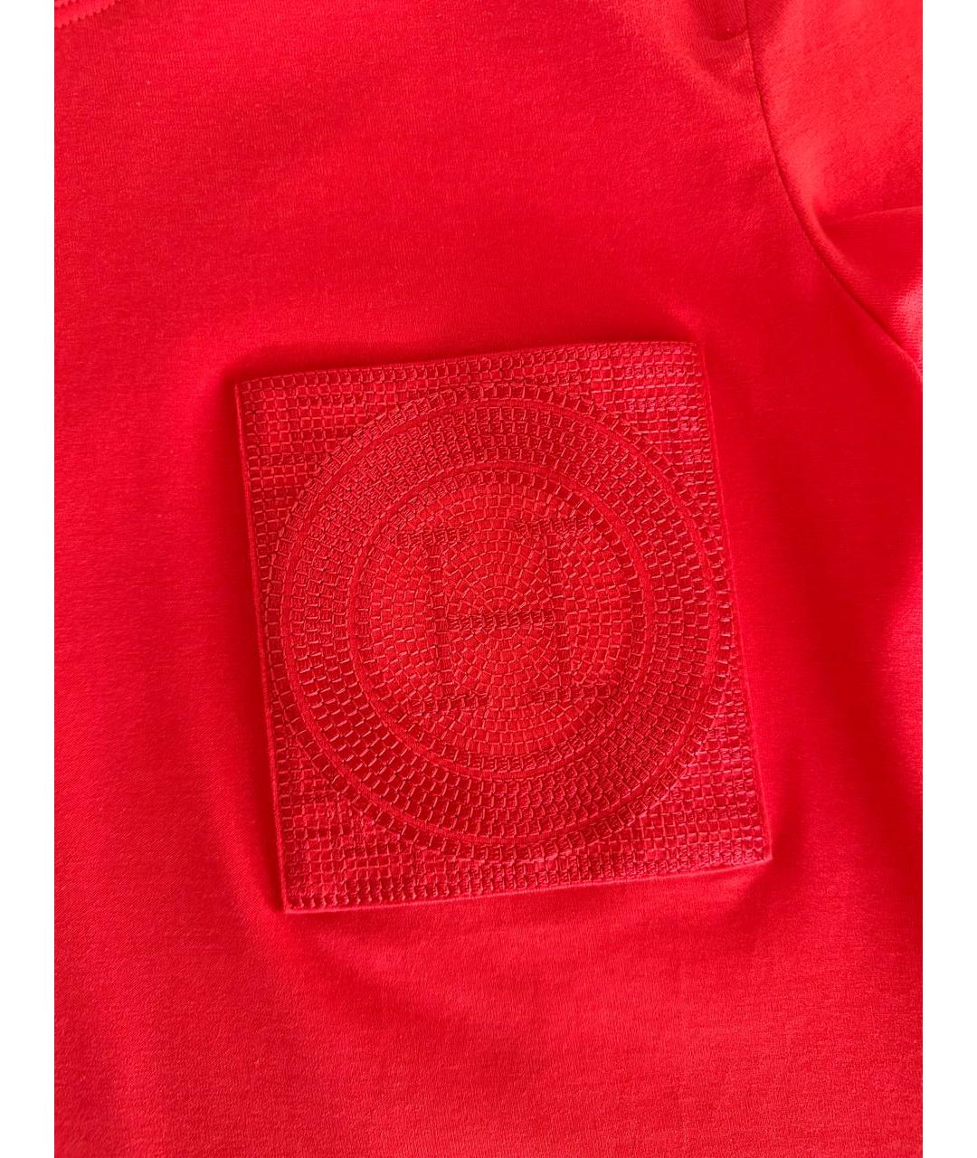 HERMES PRE-OWNED Красная хлопковая футболка, фото 4