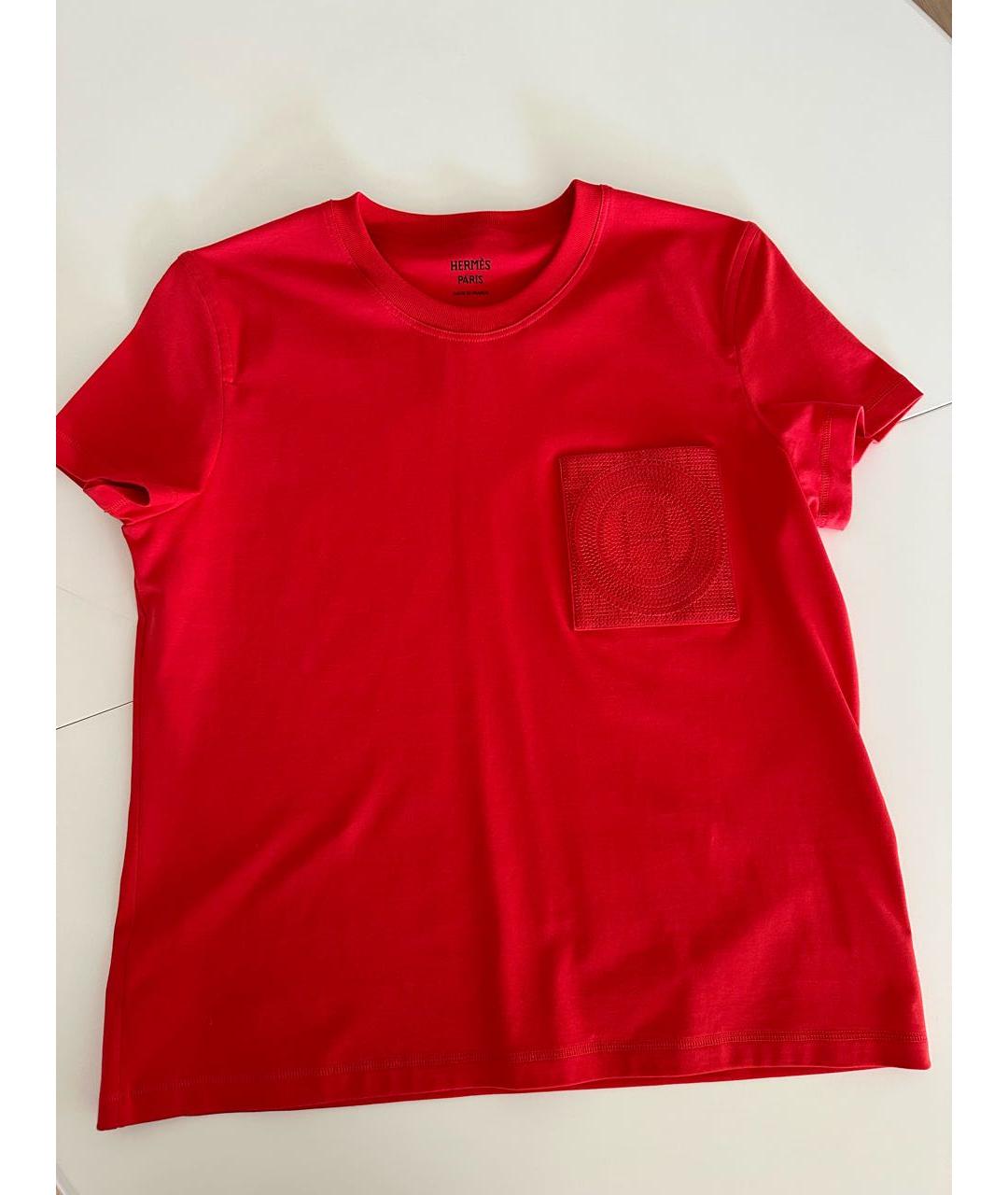 HERMES PRE-OWNED Красная хлопковая футболка, фото 5