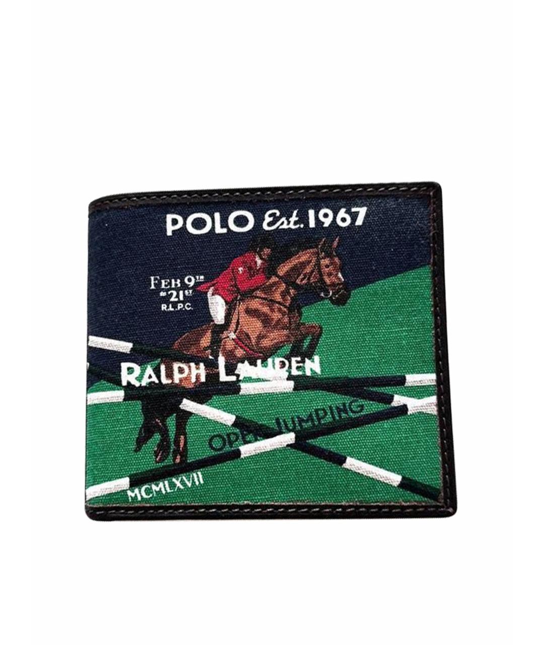 POLO RALPH LAUREN Черный кожаный кошелек, фото 1