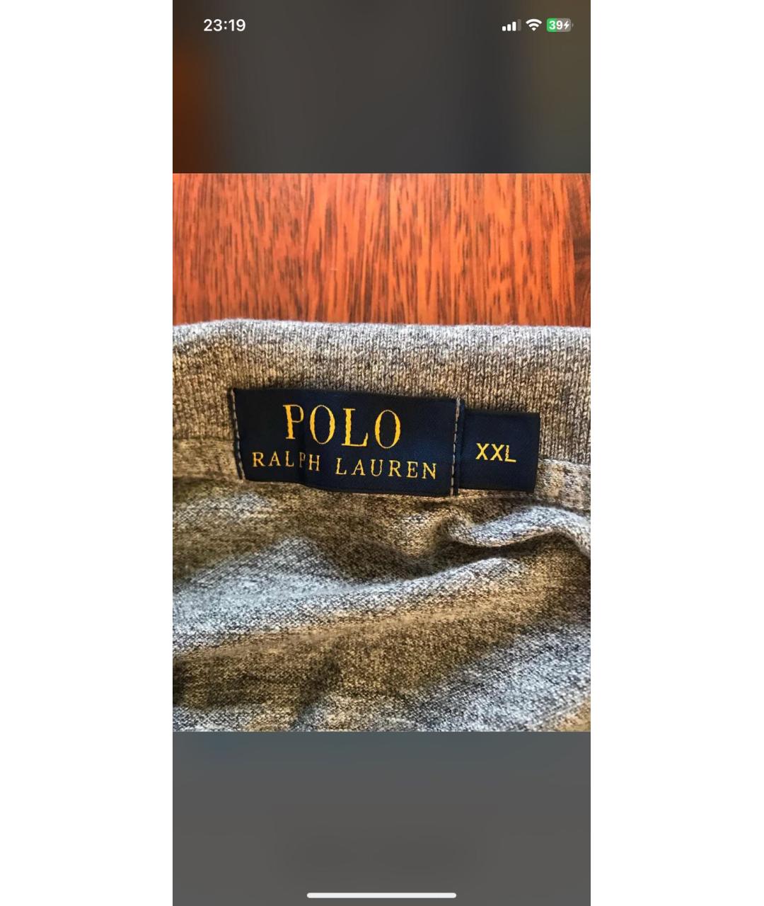 POLO RALPH LAUREN Серое хлопковое поло с длинным рукавом, фото 3