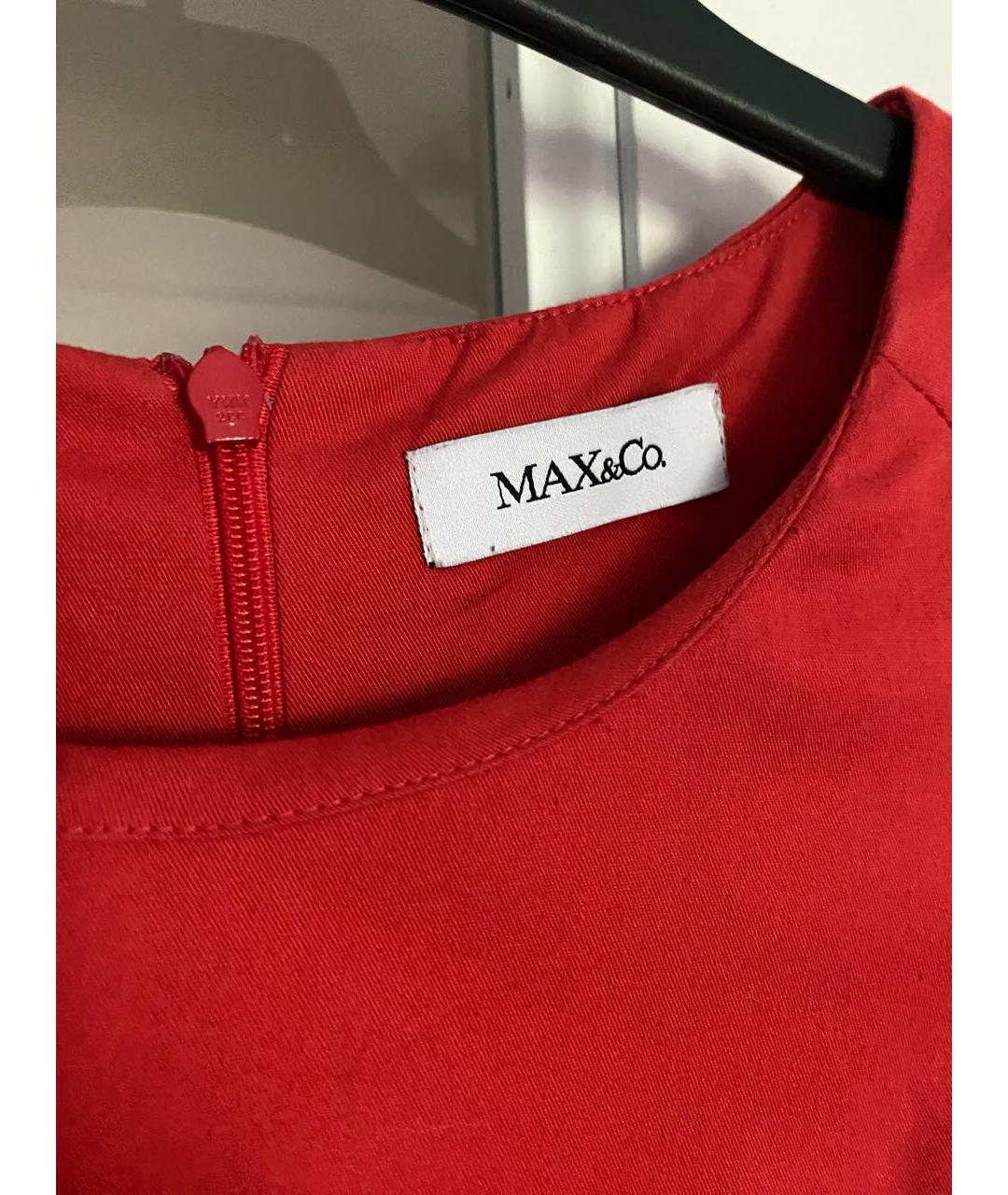MAX&CO Красное хлопковое повседневное платье, фото 2
