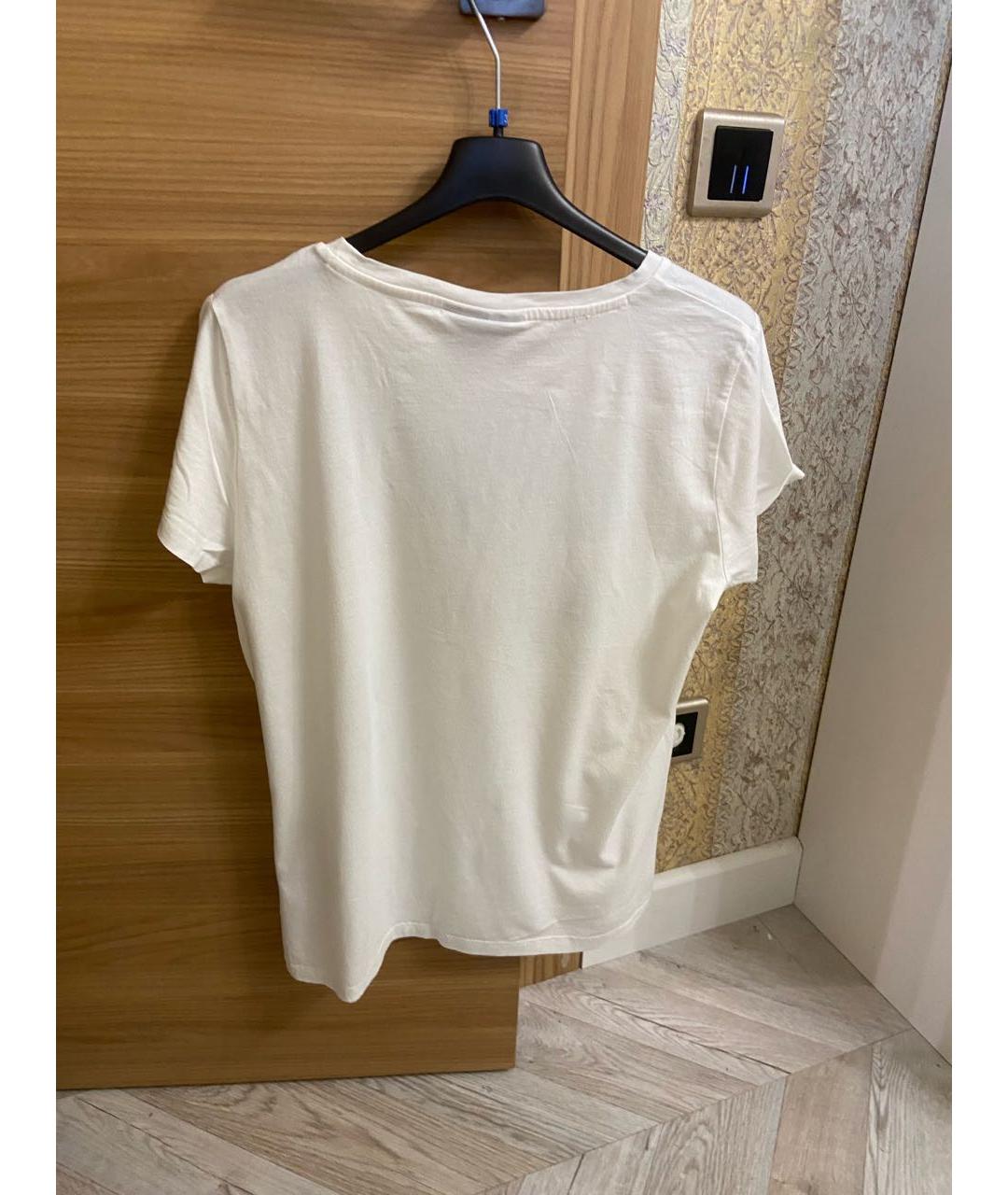 DKNY Белая хлопко-эластановая футболка, фото 8
